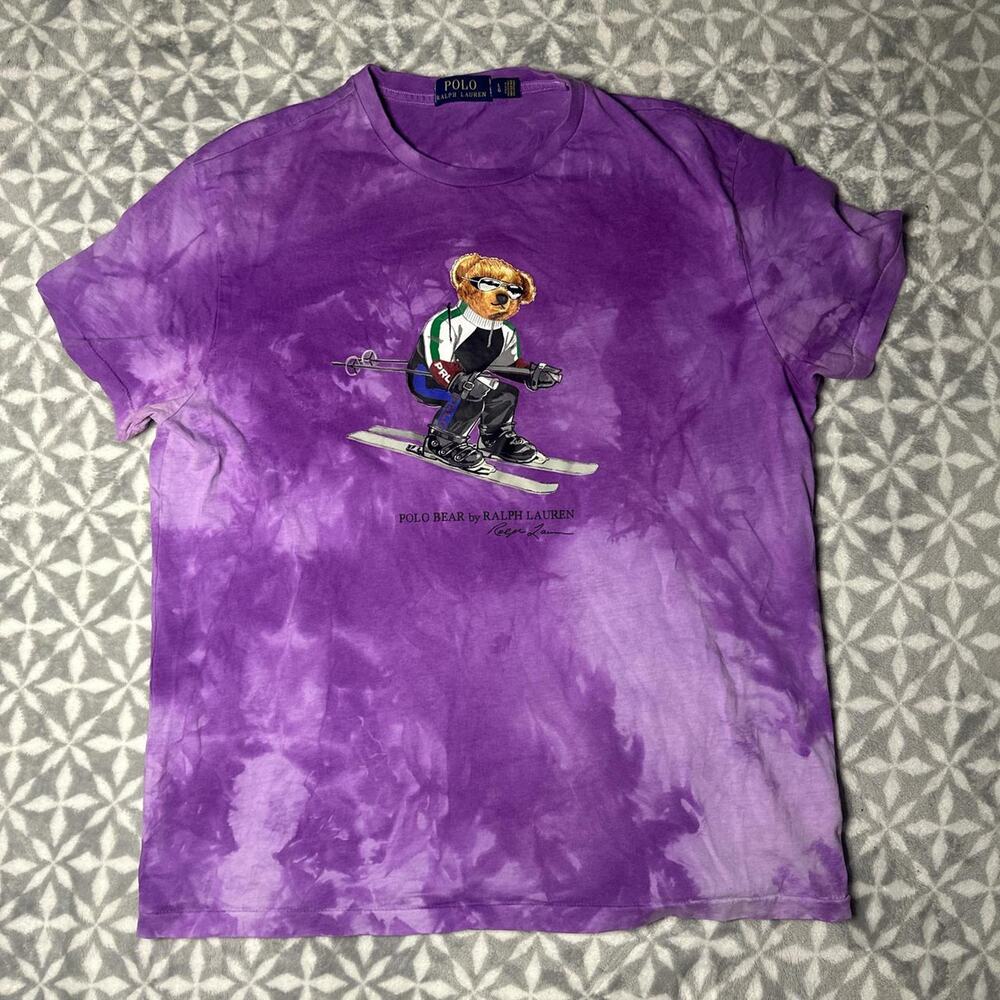 Purple polo Ralph Lauren tie dye cotton t-shirt